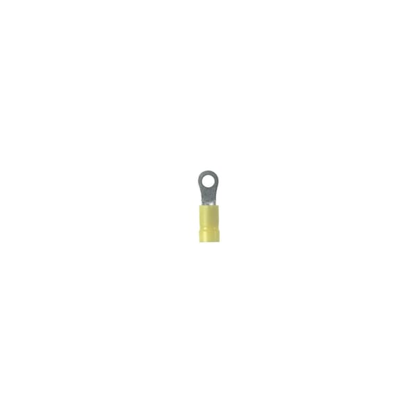 Ring Terminal, 5/16 in Stud Size, 10 AWG, 600 V, Vinyl Insulated, Yellow, 500 PK